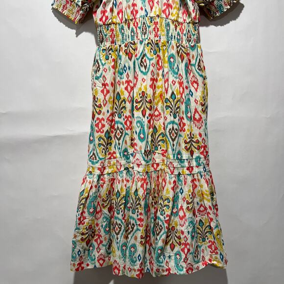 Anthropologie X Puff Sleeve Maxi Dress Multicolor Size M - Picture 8 of 10